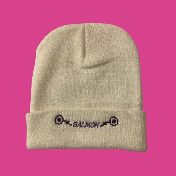 Cursed Speech Salmon Beanie White 