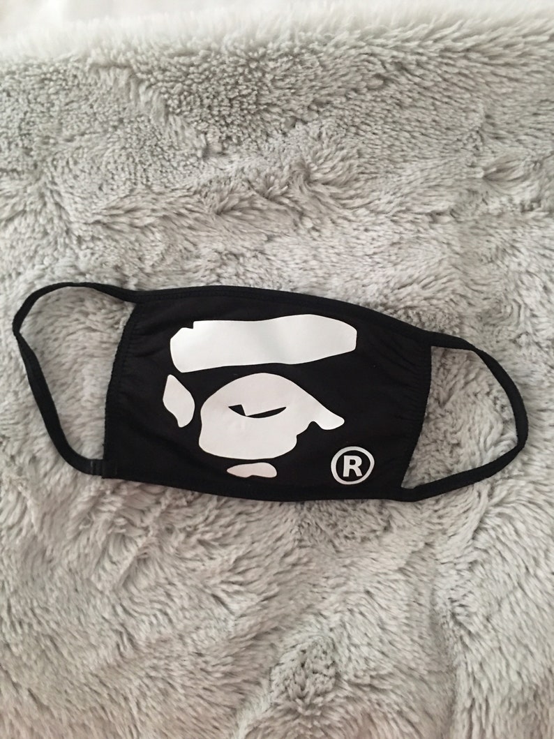 Bape Face Mask Glow in the Dark Designer Hype Beast Adjustable Etsy