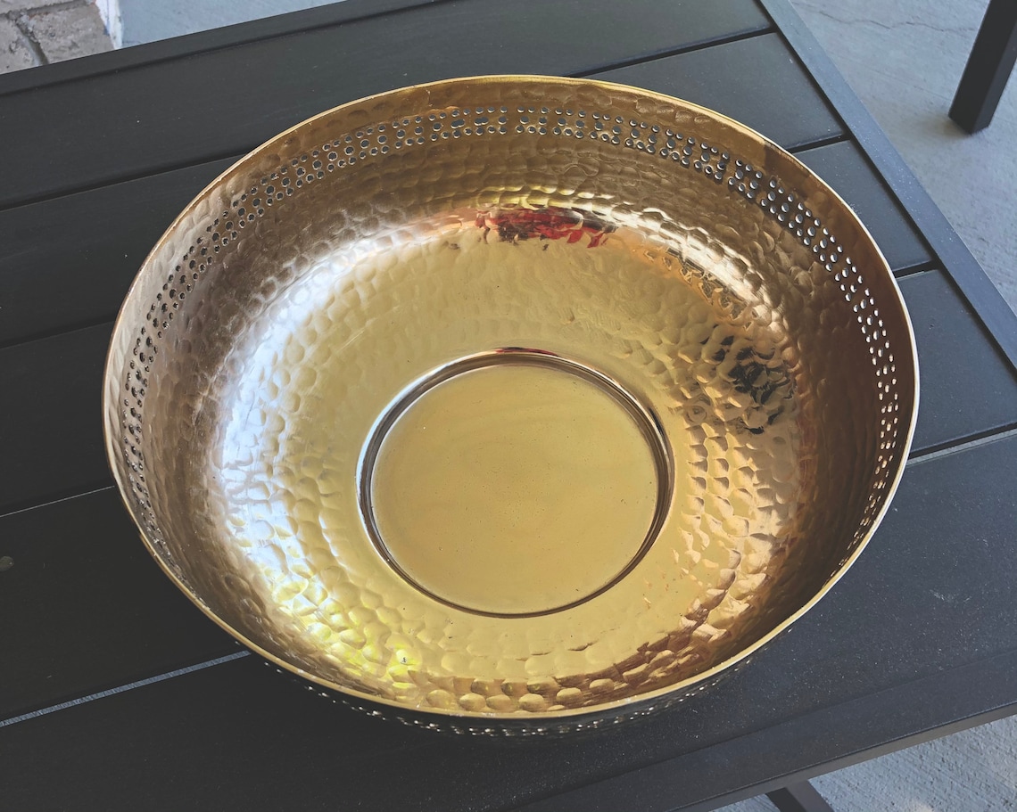 Decorative Goldplated Shallow Bowl Goldplated Decor Etsy