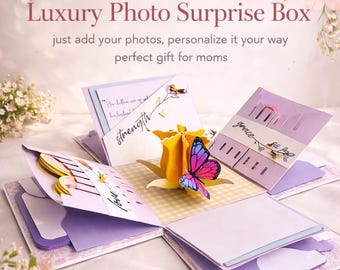 Caja Explosiva para Mamá / Regalo Personalizado para el Día de la Madre / Caja de Recuerdos Fotográficos / Regalo Sorpresa Hecho a Mano / Regalo de Cumpleaños para Mamá
