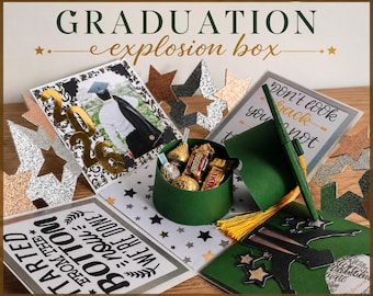 Caja de fotos personalizada con explosión de graduación 2026 / Regalos de graduación para graduados / Caja sorpresa con fotos / Regalos para ella / Regalos para él