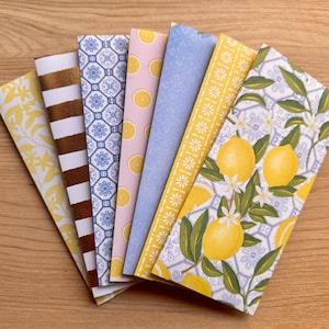 Juego de 7 sobres de efectivo con lámina dorada / Sistema para presupuestos, regalos y almacenamiento de efectivo