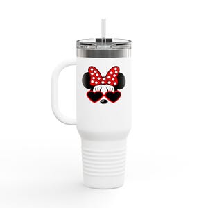 Vaso térmico de 1,18 litros (40 oz) con diseño de Minnie Mouse durmiendo / Opción de personalización con nombre imagen 2