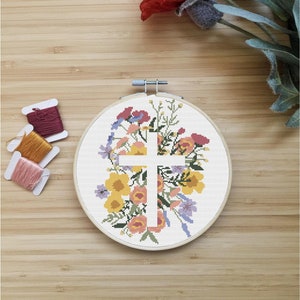 Cross Stitch PDF Pattern Wildflower Cross