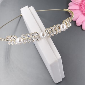 Gold Crystal Headband, Bridal Headband, Bridesmaid Hair Accessories, Crystal Headband, Wedding Hair Accessories, Bridal Tiara, Gold Headband