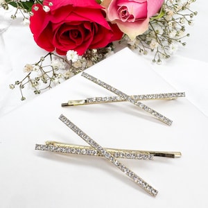 Simple Gold Clips, Diamante Clips, Gold Cross Clips, Small Gold Clips