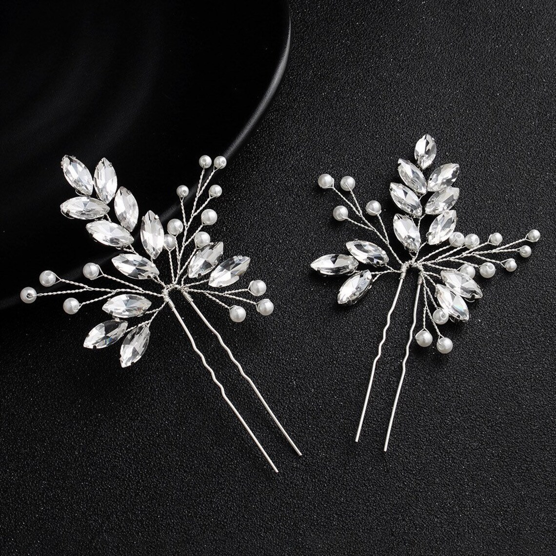 Silver Hair Pins Bridal Hair Clip Wedding Hair Accessories Etsy UK