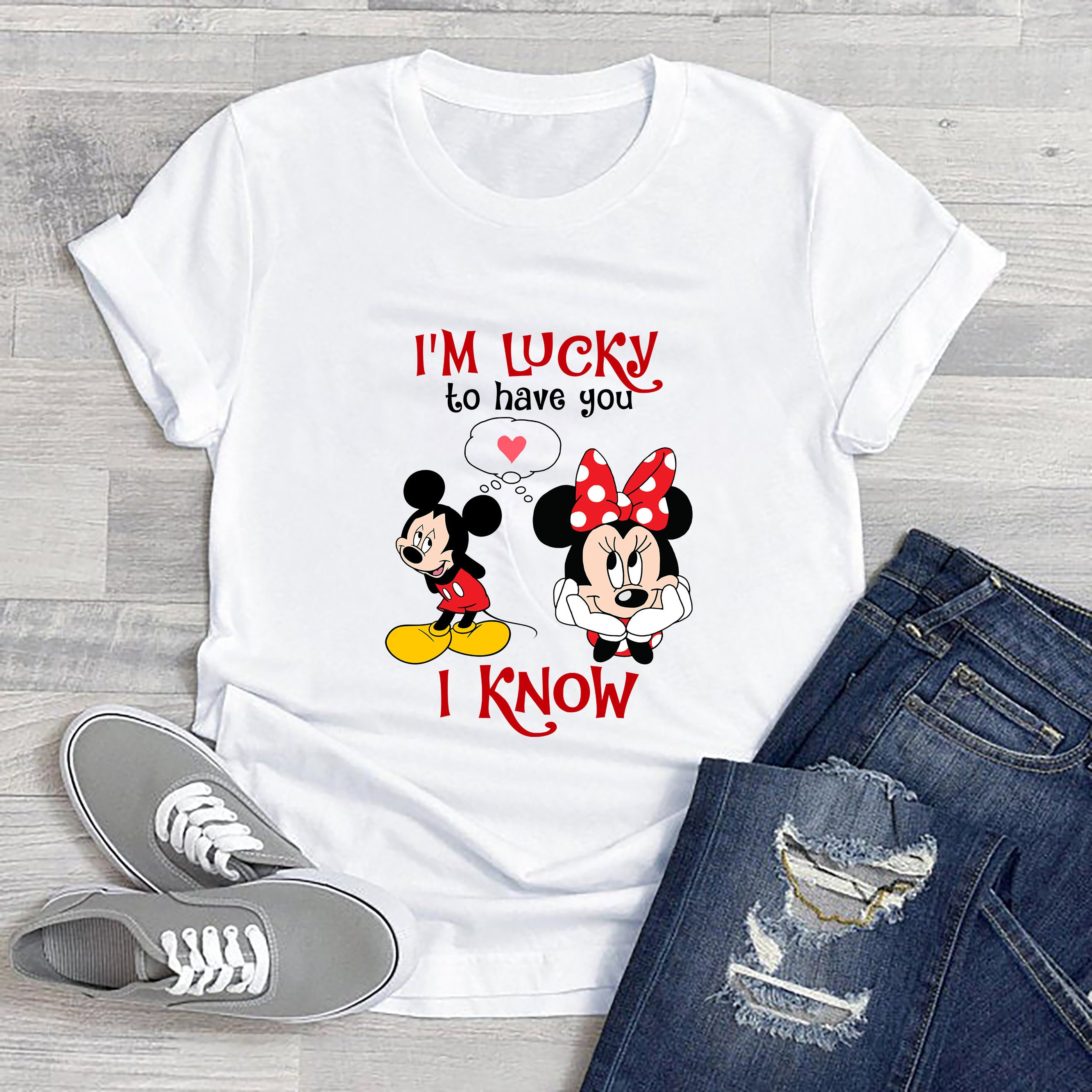 Disney Mickey and Minnie T-shirt I Am Lucky to Have You - Etsy
