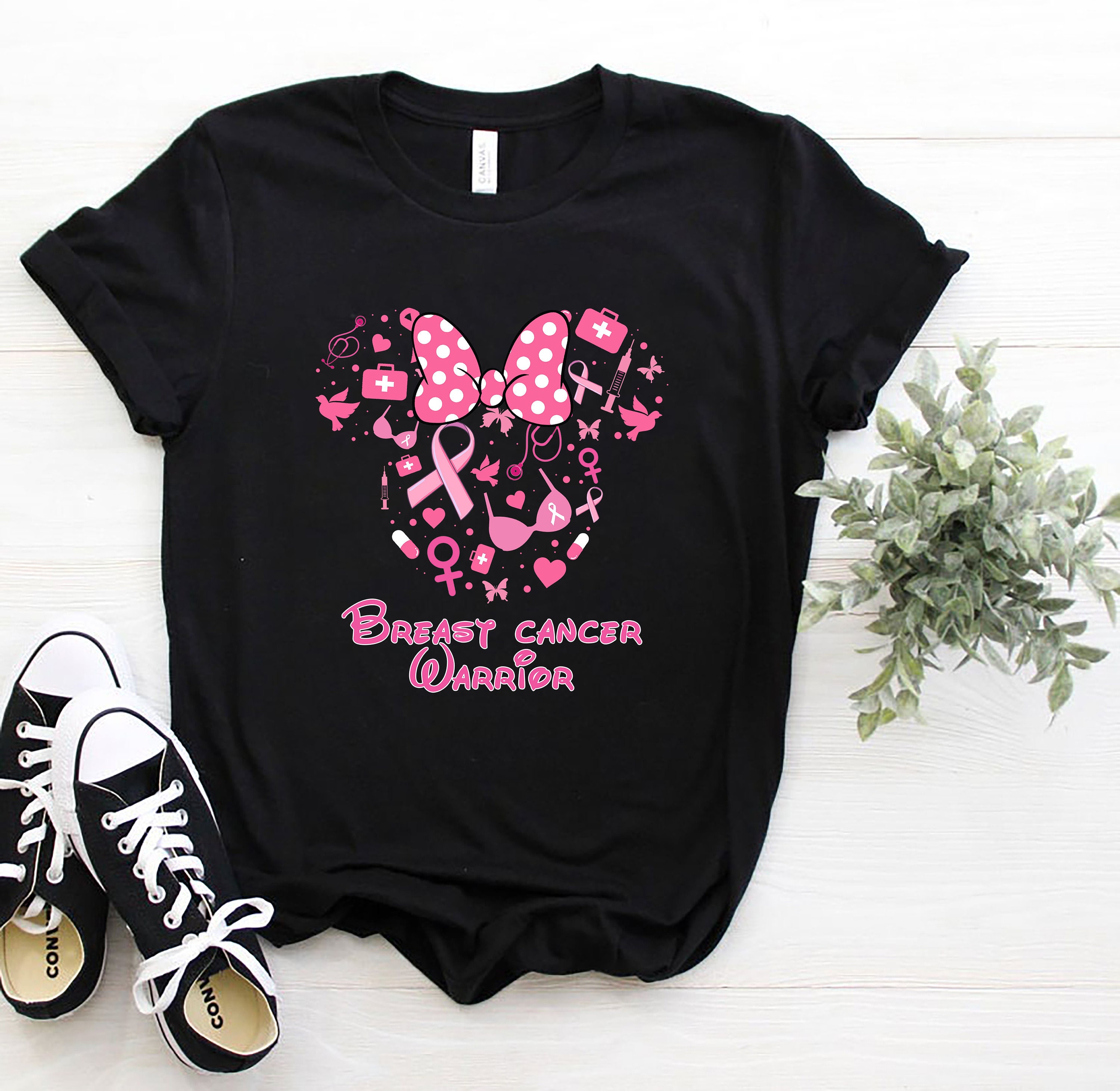 Breast Cancer Warrior T-shirt Disney Minnie Head With Pink - Etsy