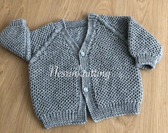 Hand knitted baby cardigan