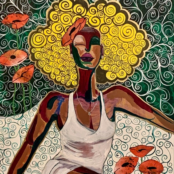 Waiting / Art Print By African American Artist/ Black Artist
