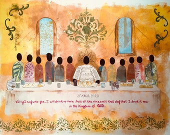 Simply Faith by K Grady Presents The Lord’s Supper / Religious Art / Faith Art / Art Print By African American Artist