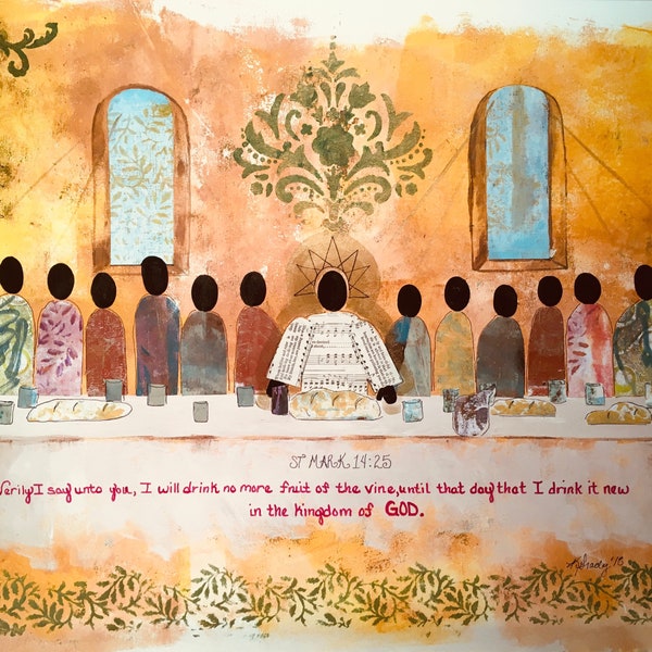 Simply Faith by K Grady Presents The Lord’s Supper / Religious Art / Faith Art / Art Print By African American Artist