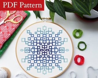 Christmas Snowflake Cross Stitch Pattern, Christmas Cross Stitch, Merry Christmas, Winter Chart Christmas Ornaments, Modern Embroidery (PDF)