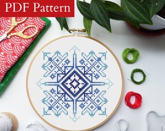 Christmas Snowflake Cross Stitch Pattern, Christmas Cross Stitch, Merry Christmas, Winter Chart Christmas Ornaments, Modern Embroidery (PDF)