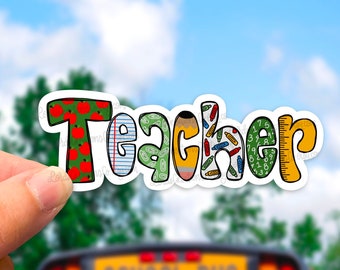 Teacher Stickers, Waterproof Stickers Laptop, Elementary Teacher Gifts, Educator Decals, Education Major Sticker, Teacher Planner Stickers