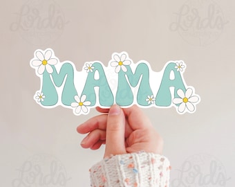 Groovy Mama Decal, Mothers Day gift from Daughter, Tie Dye Sticker, Retro Style Art Trendy, Easter Basket Mom, Daisy Flower Gift for Mom