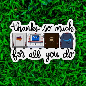 Thank You Mailbox Decal new, Mailman Sticker, Mailman Gift, Mailbox Sticker, Mailman Thank You Decal image 2