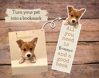 Custom Dog Bookmark, Animal Lover Gift for Pet Lovers, Personalized Bookmark for Women, Custom Pet Gift for Owners, Pet Photo Book