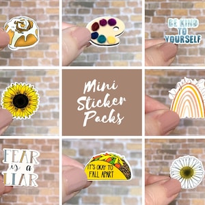 Mini Sticker Pack of 5, Small Stickers for Phone, Planner Stickers, Phone Case Stickers, Cute Stickers, Waterproof Stickers for Her