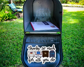 Thank You Mail Carrier Vinyl Mailbox Sticker