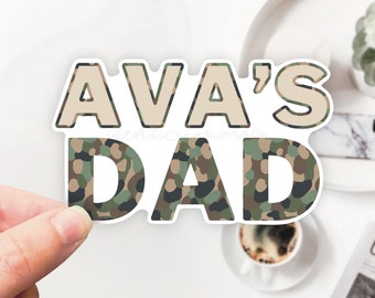 Dad Sticker, Custom Dad Gift from Daughter, Custom Stickers Name, Dad Camo Decal, Hunter Gift, Hunting Stickers, Fathers Day Sticker