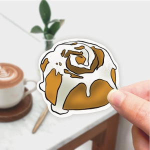 Cinnamon Roll Sticker, Food Lover Stickers, Bakery Stickers, Waterproof Sticker, Laptop Stickers, For Her, For College Student, VSCO Sticker