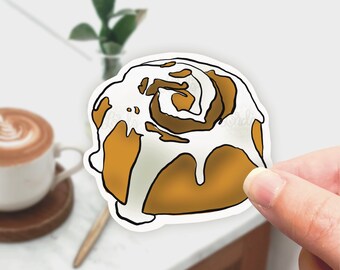 Cinnamon Roll Sticker, Waterproof Vinyl Decal