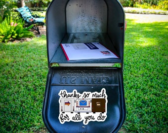 Danke Mailbox Aufkleber neu, Wasserfest Aufkleber, Mailman Geschenk, Mailbox Aufkleber, Mailman Danke Aufkleber