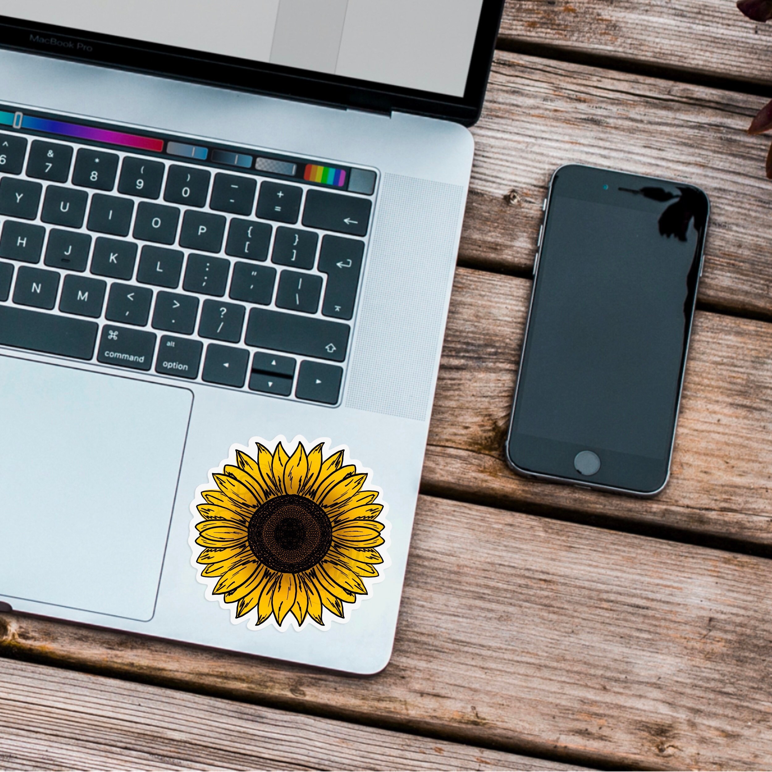 Waterproof Sunflower Decal, Laptop and Water Bottle Sticker - Etsy