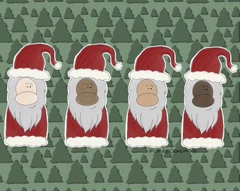 Feiertags-Zwerg-Aufkleber, wasserdichter Weihnachts-Sankt-Aufkleber