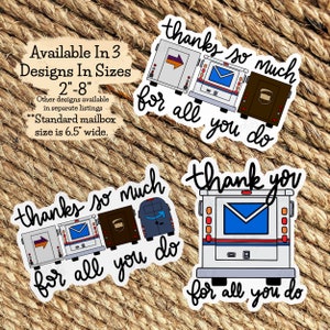 Thank You Mailbox Decal new, Mailman Sticker, Mailman Gift, Mailbox Sticker, Mailman Thank You Decal image 3