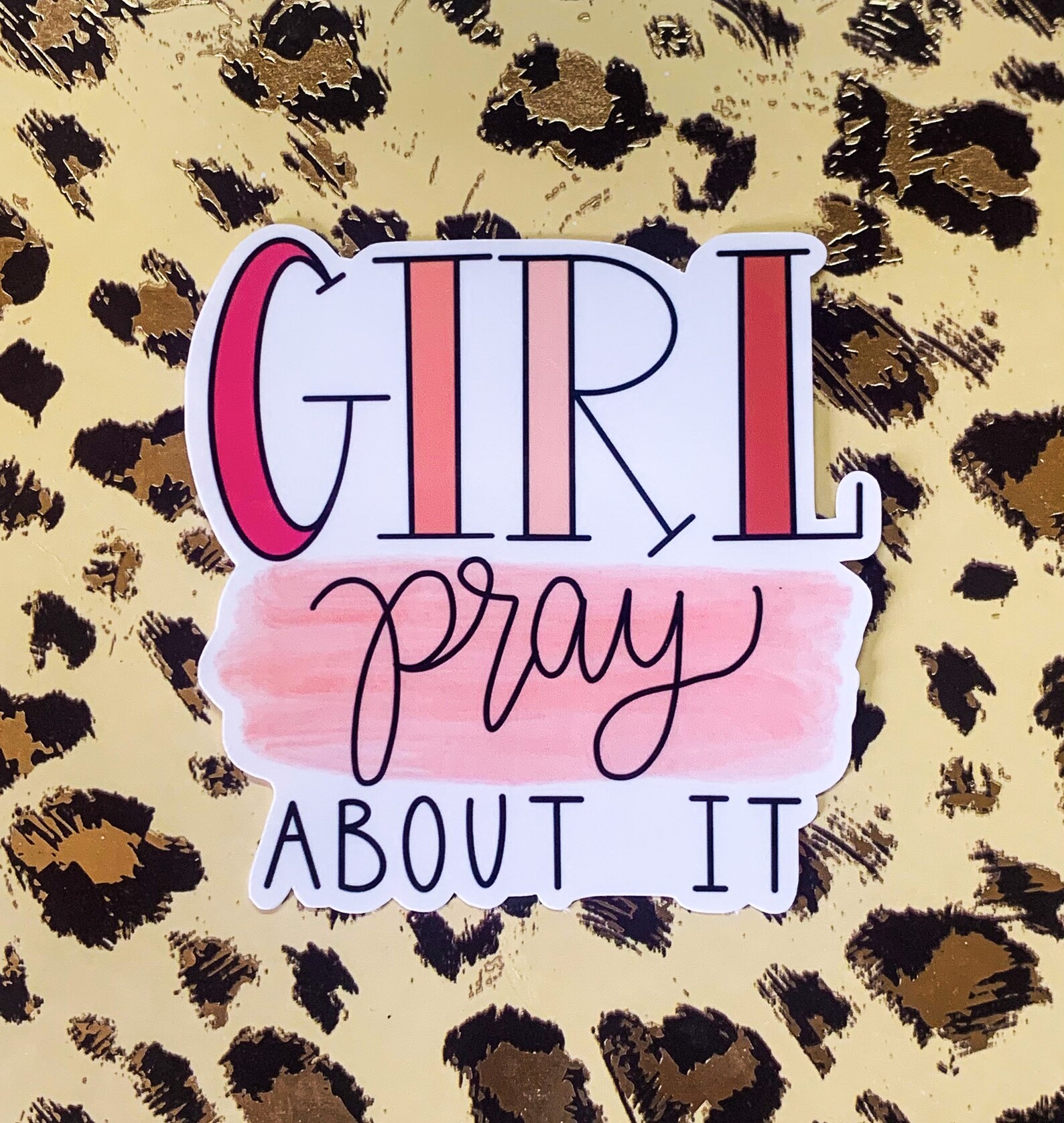 Pray About It Girl Sticker, Waterproof Vinyl Christian Gift - Etsy