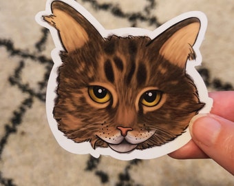Custom Pet Sticker, Custom Dog Sticker, Custom Cat Sticker, Waterproof Sticker, Animal Lover Gift, Dog Lover Gift, Cat Lover Gift for Her