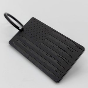 Tethered flag/2nd amendment acrylic key tag.