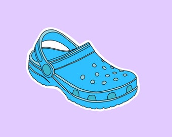 Blue Croc Die Cut Sticker