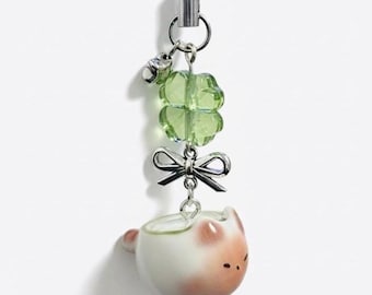 matcha cat phone charm