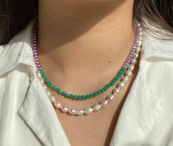 BTS V Inspired Necklace, Beaded Necklace, Beaded Jewelry