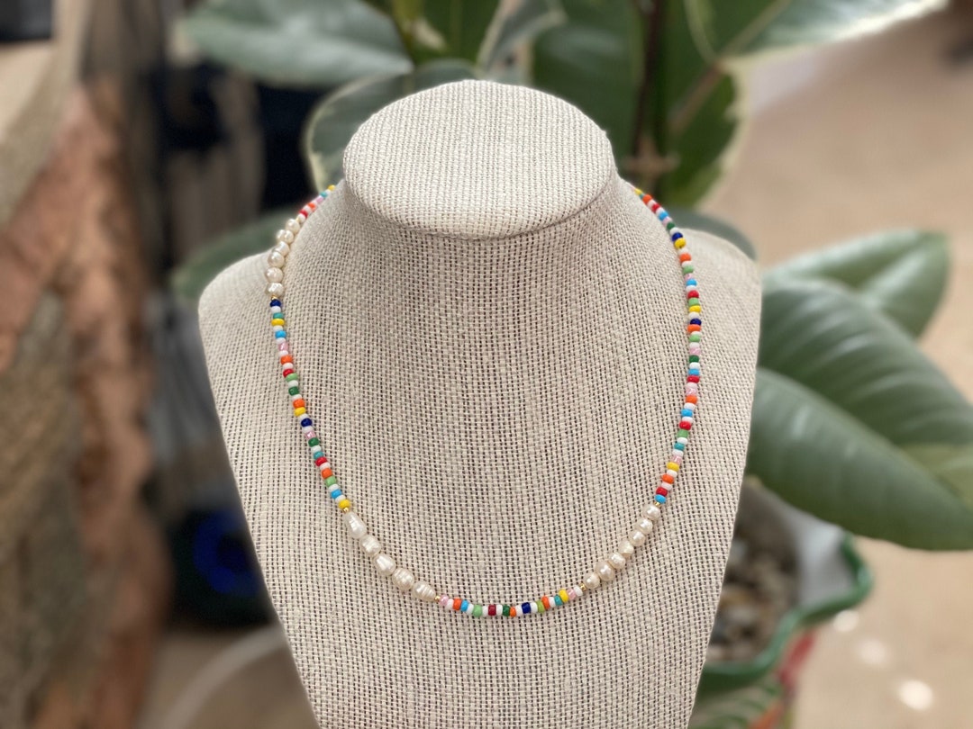 18K Solid Gold Necklace 8mm Natural Freshwater Pearl Bead O Chain - Foto 6