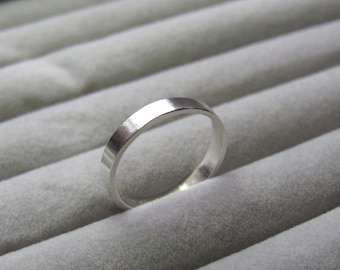 3mm Wedding band ring 925 sterling silver personalised mens ring for women, flat plain or custom hammered wedding rings sterling silver