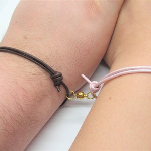 Couple bracelets magnetic, leather bracelets for couples, matching bracelets for couples, valentines day gift for him, friendship bracelets