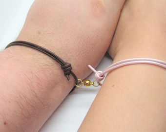 Pulseras magnéticas de cuero individuales o para parejas, pulseras a juego para parejas, regalo de San Valentín para él, pulseras de la amistad