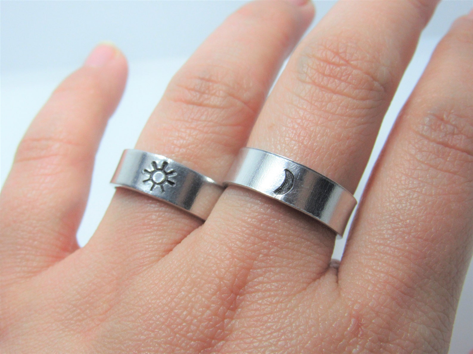 Sun and Moon Ring Set Couple Promise Ring Valentines Day Gift Etsy UK