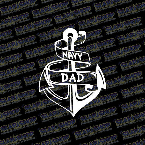 Navy Dad Die Cut Vinyl Decal for Car, Truck, Laptop, Window's CLICK to EXPLORE more colors and size options! And Free Shipping!