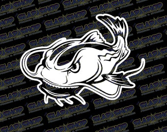 Angry Catfish Vinyl Decal – Fishing Sticker for Car, Truck or Boat