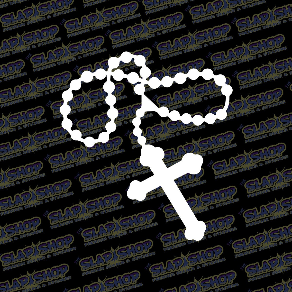 Catholic Rosary Beads Vinyl Car Decal Sticker – 7 Inches Tall – Avery