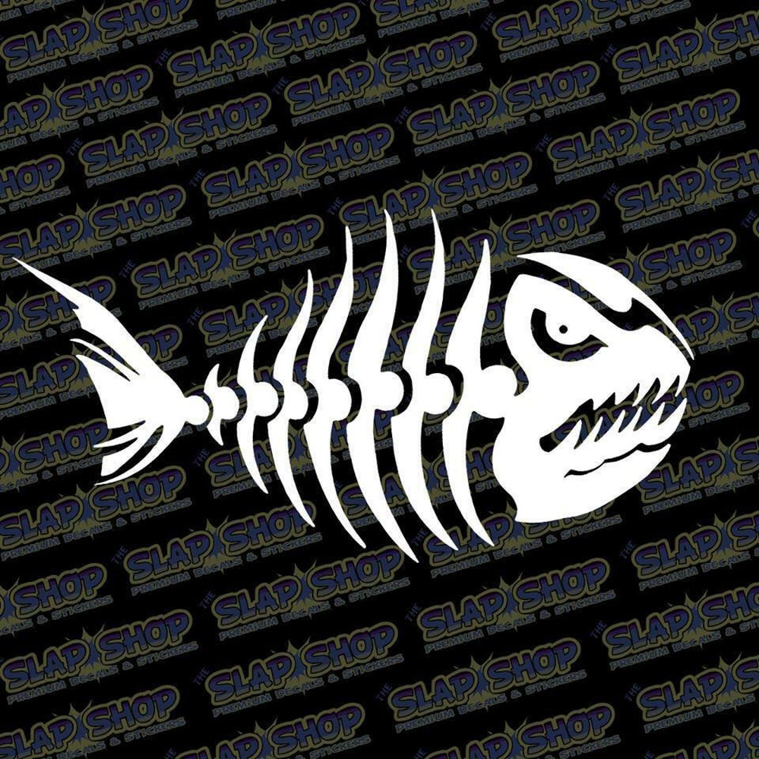 Bone Fish Skeleton Vinyl Decal – Fishing & Hunting Sticker for Car or ...