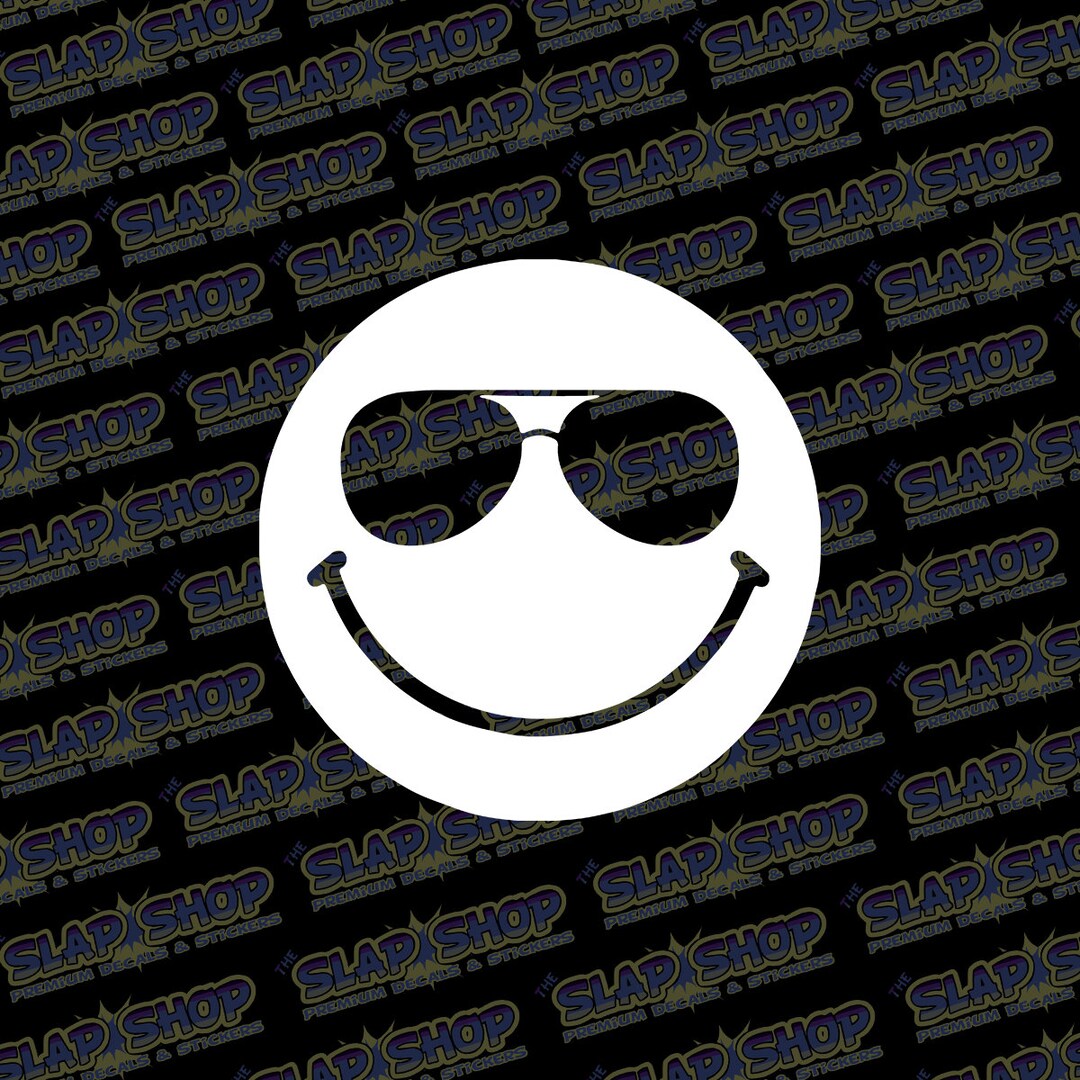 Sunglass Smiley Face Die Cut Vinyl Decal Sticker CLICK to Etsy