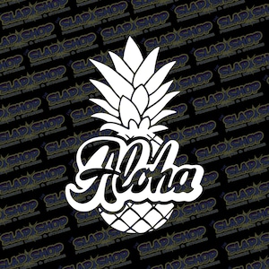 Aloha Pineapple Die-Cut Vinyl Decal - Stickers - Click to Explore Colors & Sizes - Perfect Gift - Free Shipping!