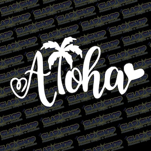 Aloha Palm Tree Die-Cut Vinyl Decal - Stickers - Click to Explore Colors & Sizes - Perfect Gift - Free Shipping!